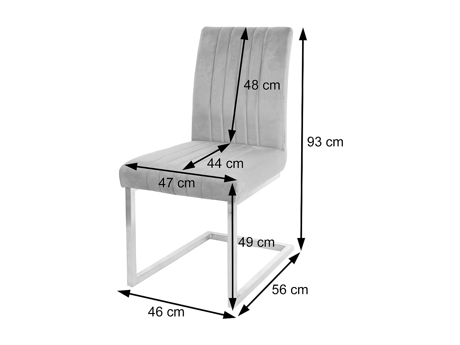 Sledestoel MCW-L14 (set van 2),  crème-wit