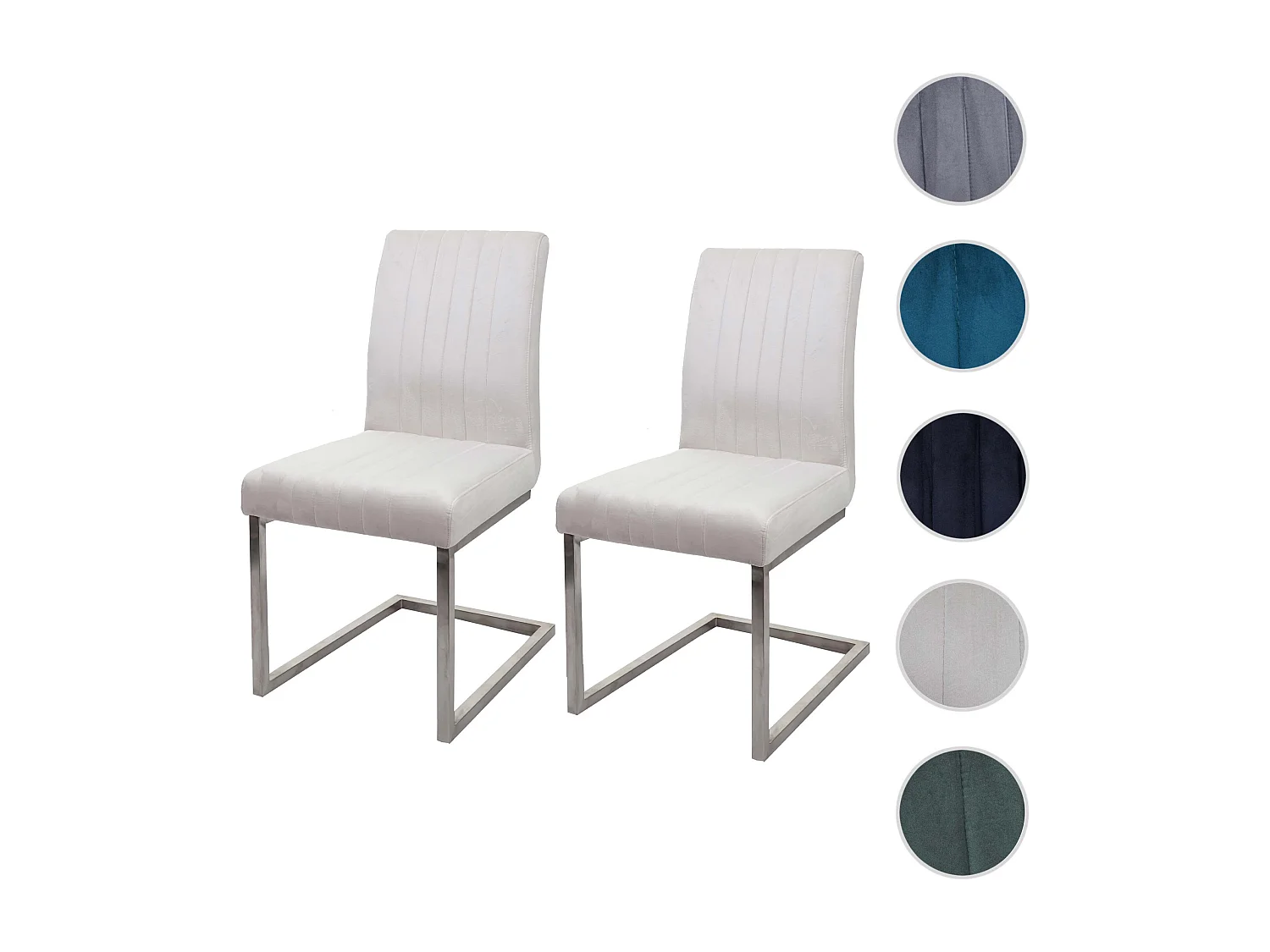 Sledestoel MCW-L14 (set van 2),  crème-wit