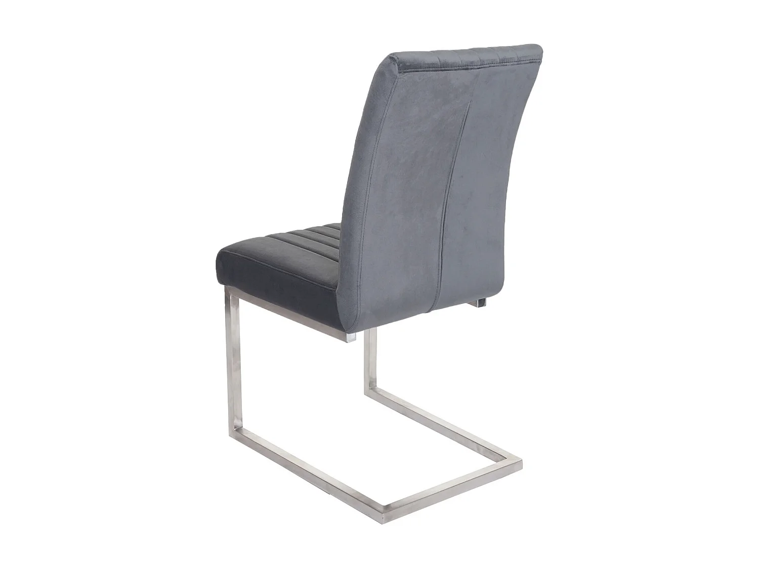 Set 2x sedie sala da pranzo design moderno MCW-L14 struttura a slitta velluto ~ grigio scuro