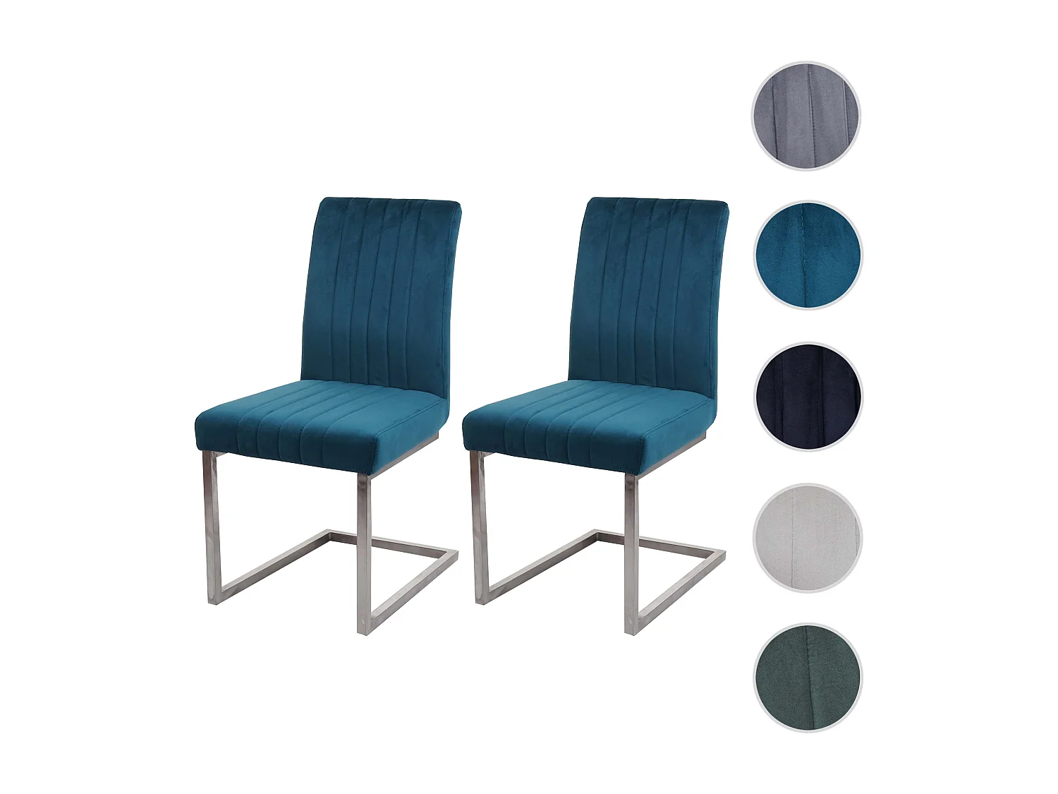 Sledestoel MCW-L14 (set van 2),  turquoise-blauw