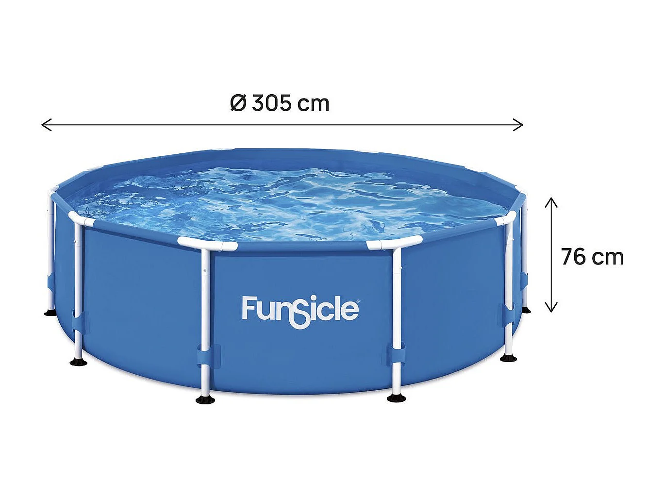Piscine tubulaire ronde "Auria" – 305 x 76 cm - Bleu