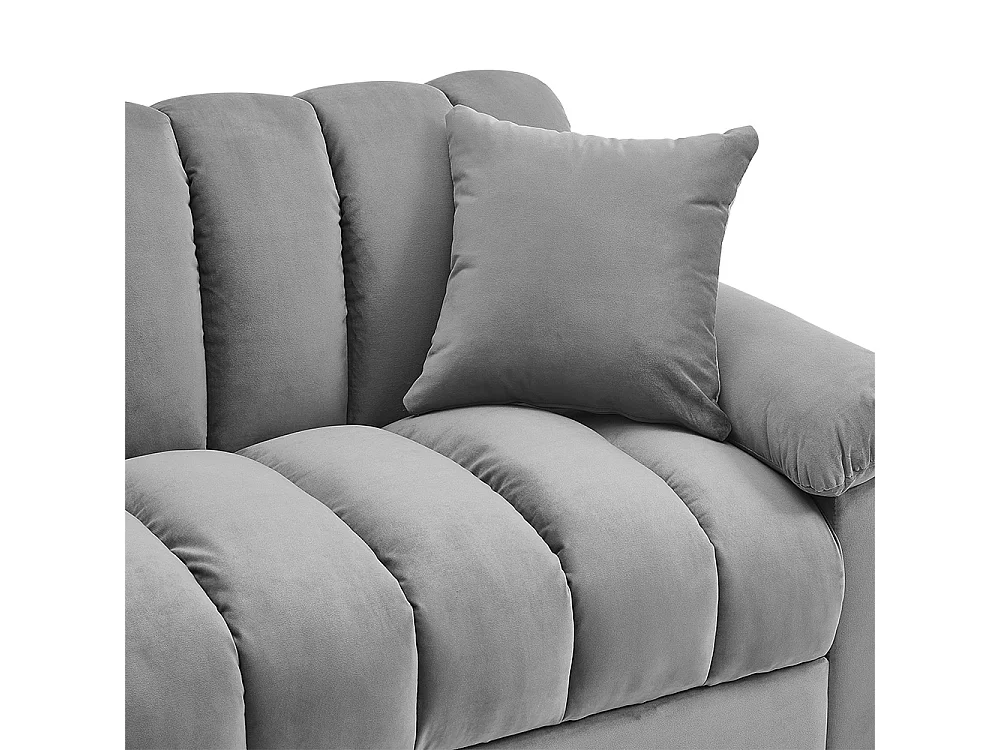 Grey Fabric Channel Design Sofa Bed