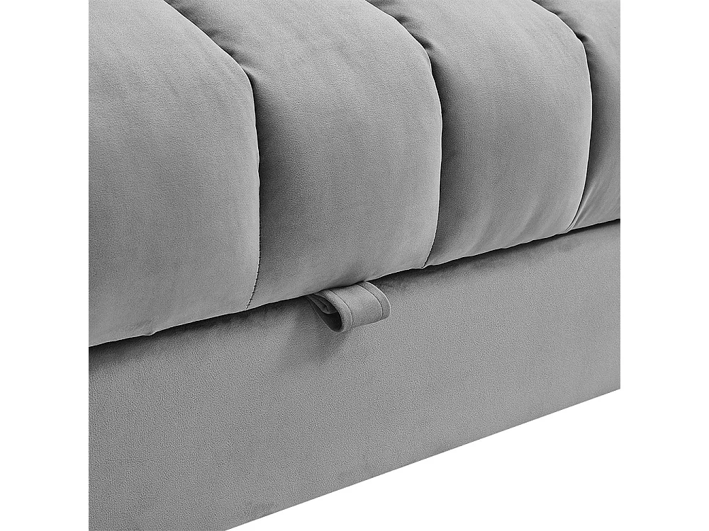 Grey Fabric Channel Design Sofa Bed
