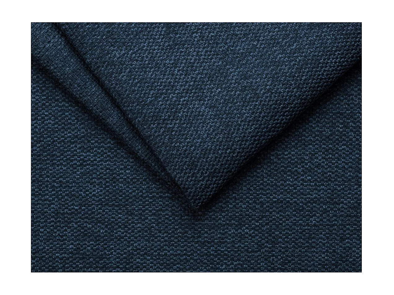 Canapé d'angle droit convertible 5 places en tissu texturé bleu FABIO