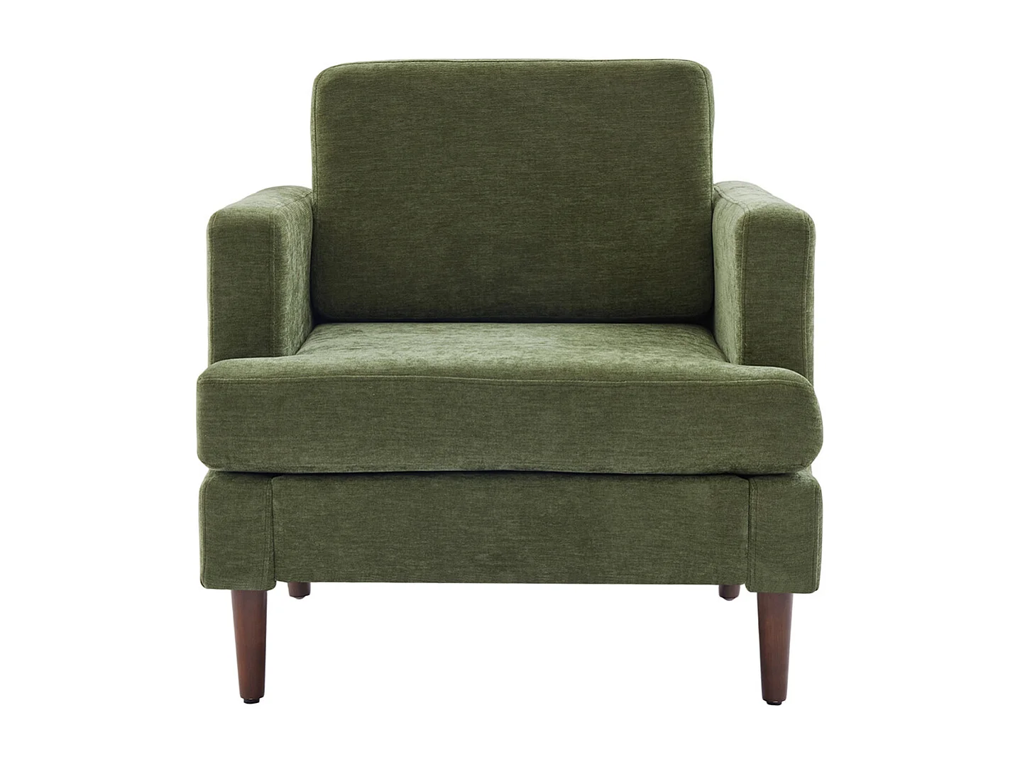 Mid-Century 1 Seater Sofa with Soft Cushion Seat & Back Support - Green