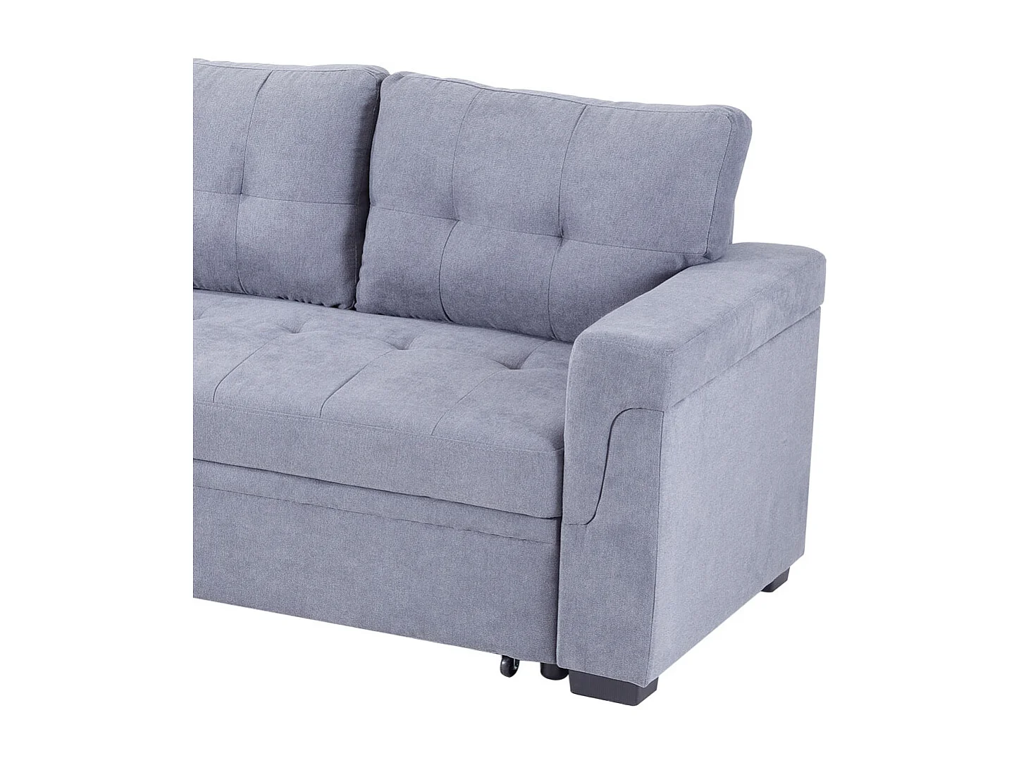 Grey L Shape 3-Seater Corner Sofa Bed with Reversible Chaise & Storage