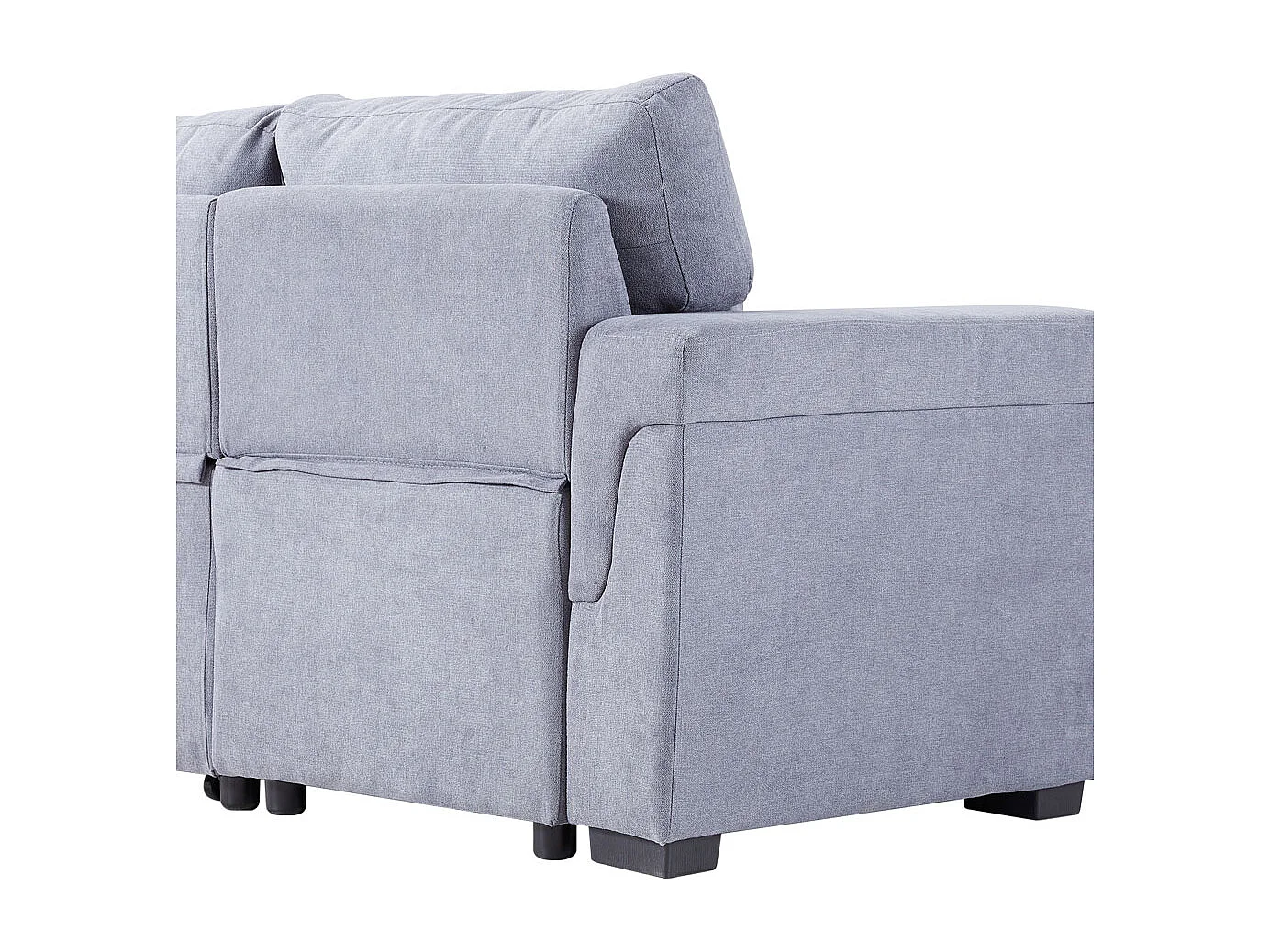 Grey L Shape 3-Seater Corner Sofa Bed with Reversible Chaise & Storage