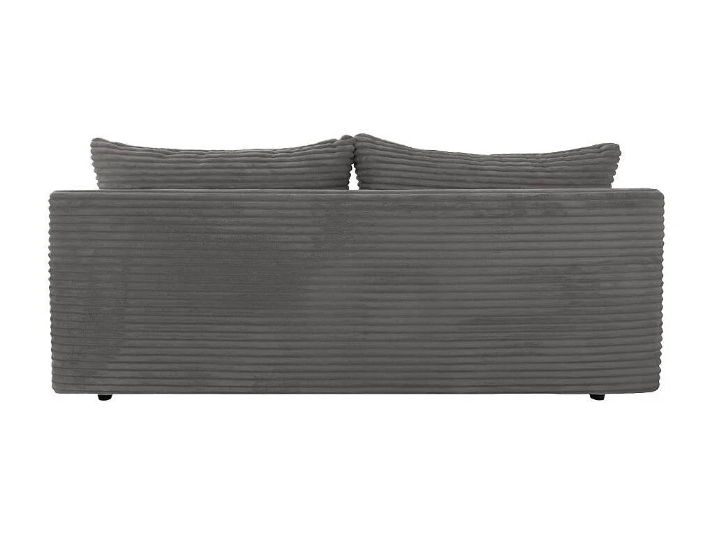 Canapé convertible 4 places en velours côtelé gris anthracite FABIO