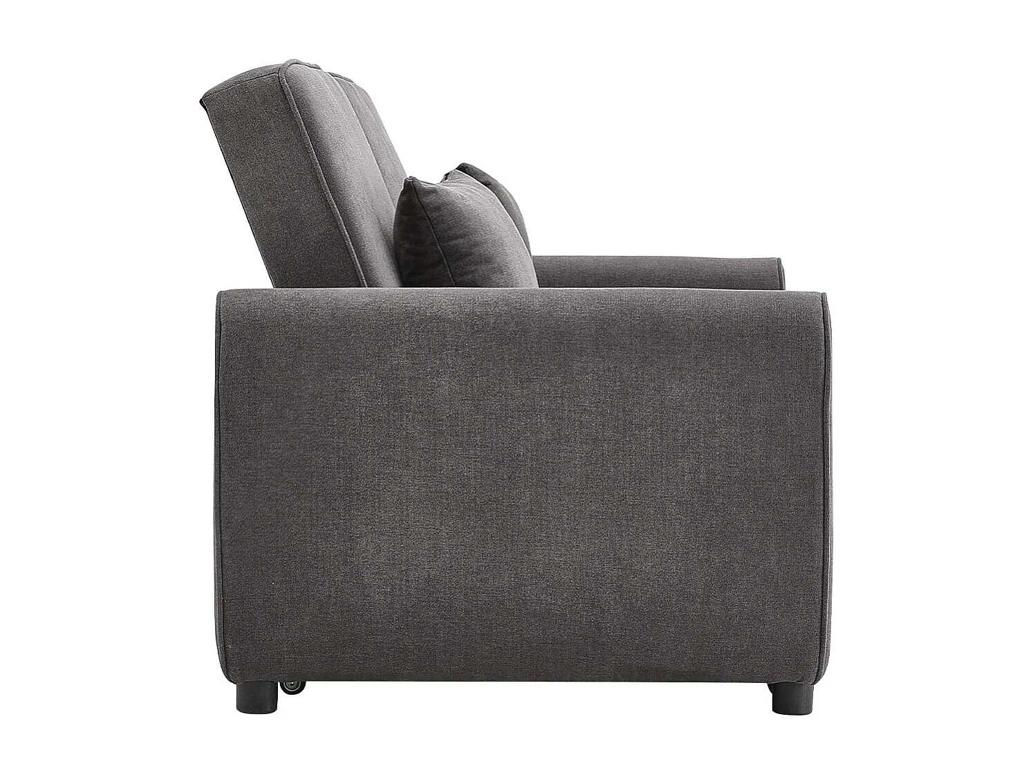 Dark Grey 2-Seater Convertible Sofa Bed with 2 Pillows