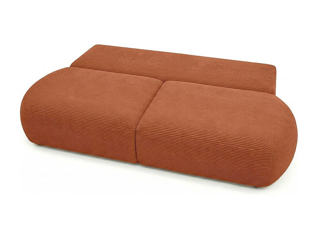 Canapé convertible 4 places en velours côtelé terracotta FABIO