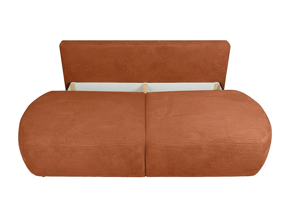 Canapé convertible 4 places en velours côtelé terracotta FABIO