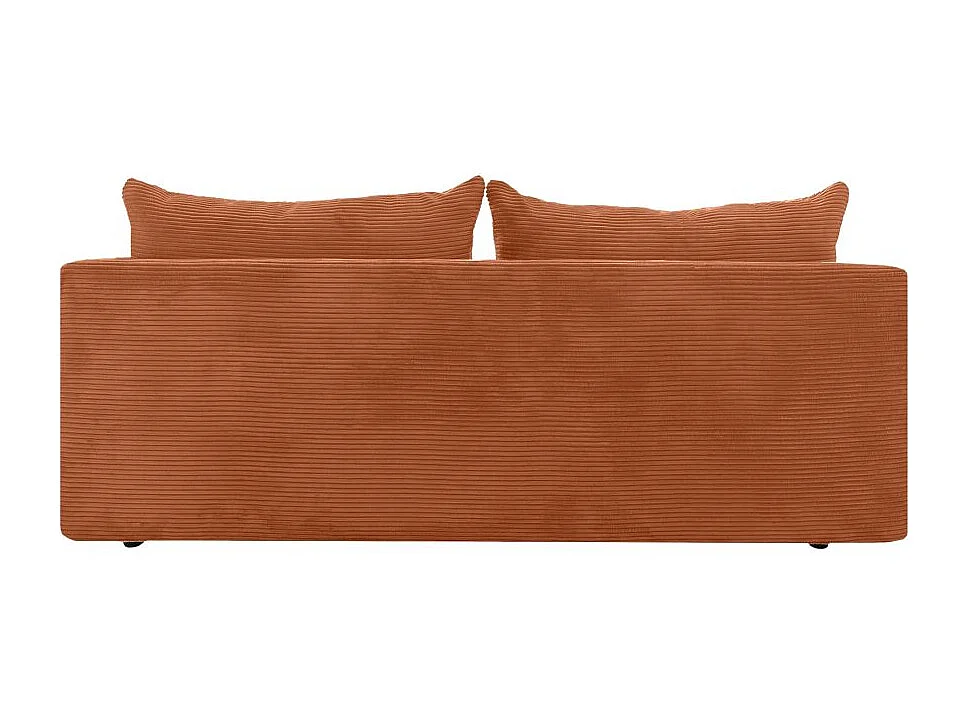 Canapé convertible 4 places en velours côtelé terracotta FABIO