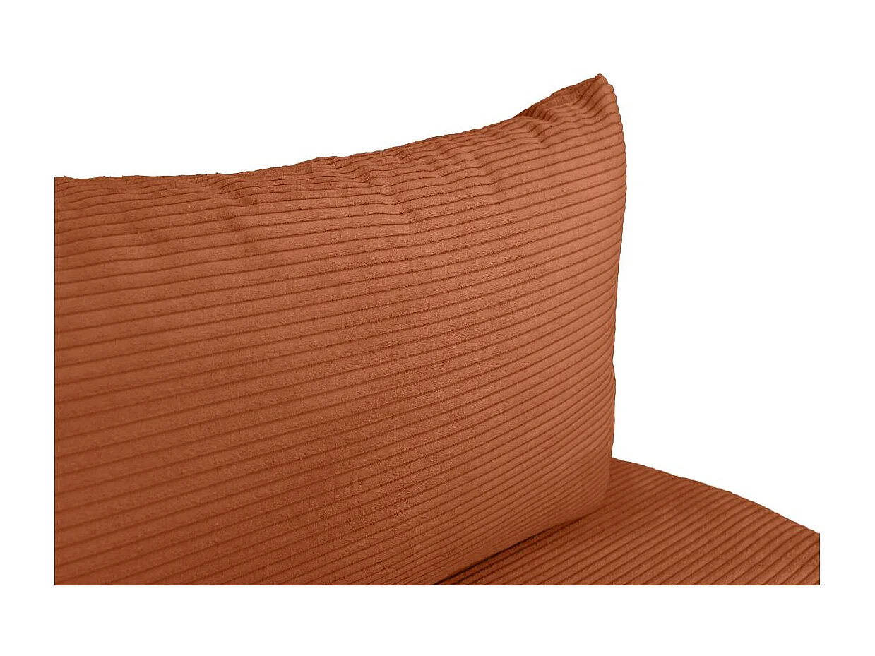 Canapé convertible 4 places en velours côtelé terracotta FABIO