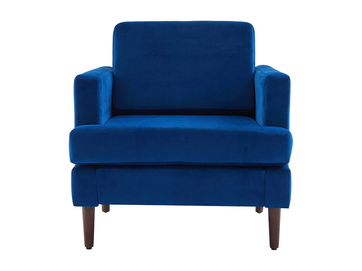 Mid-Century 1 Seater Sofa with Soft Cushion Seat & Back Support - Blue