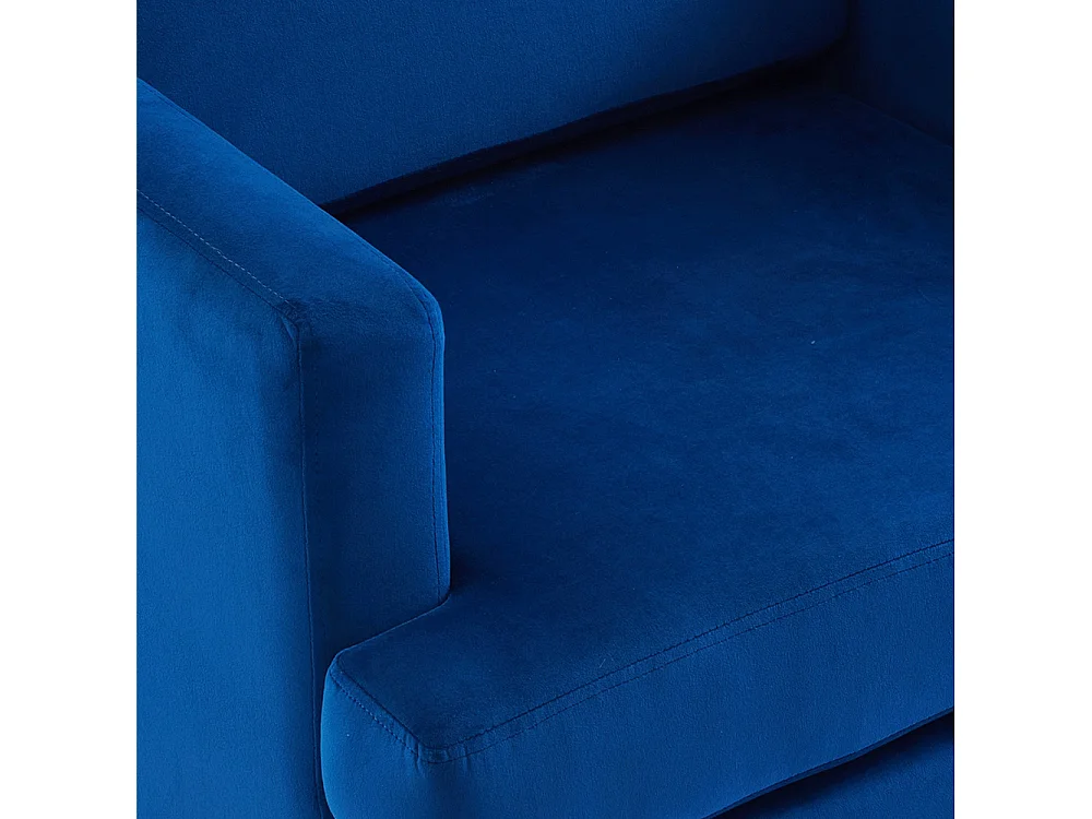 Mid-Century 1 Seater Sofa with Soft Cushion Seat & Back Support - Blue