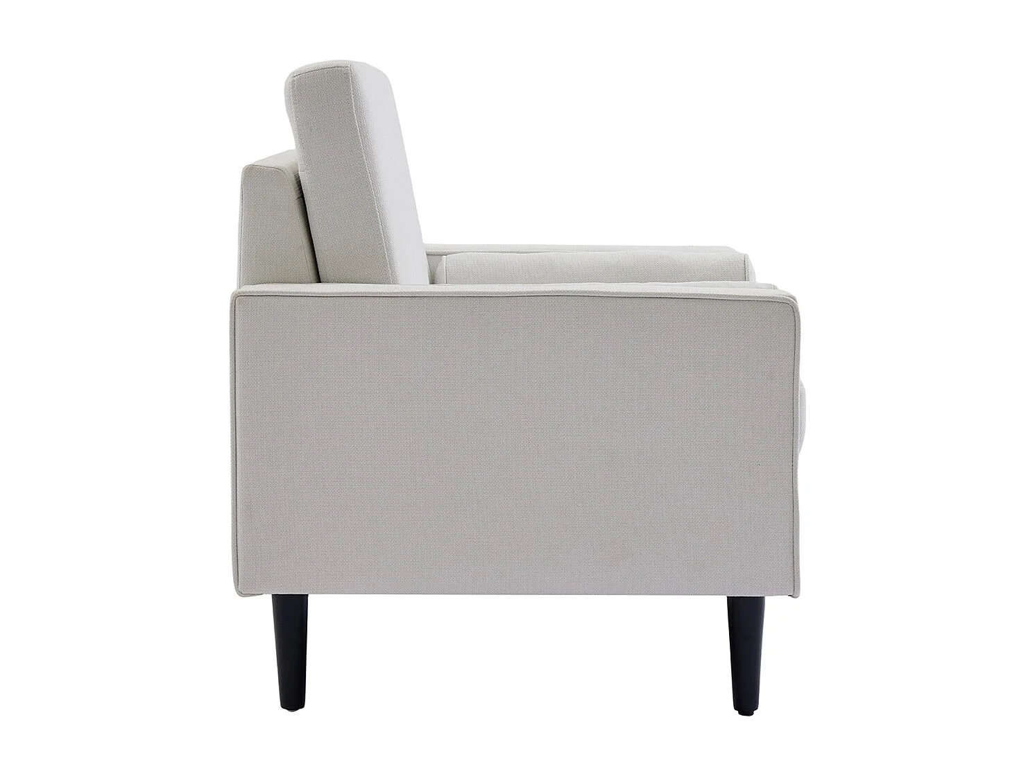 Mid-Century 1 Seater Armchair with Bolster Pillows - Beige