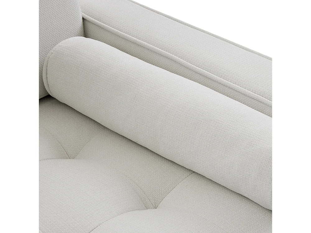Mid-Century 1 Seater Armchair with Bolster Pillows - Beige