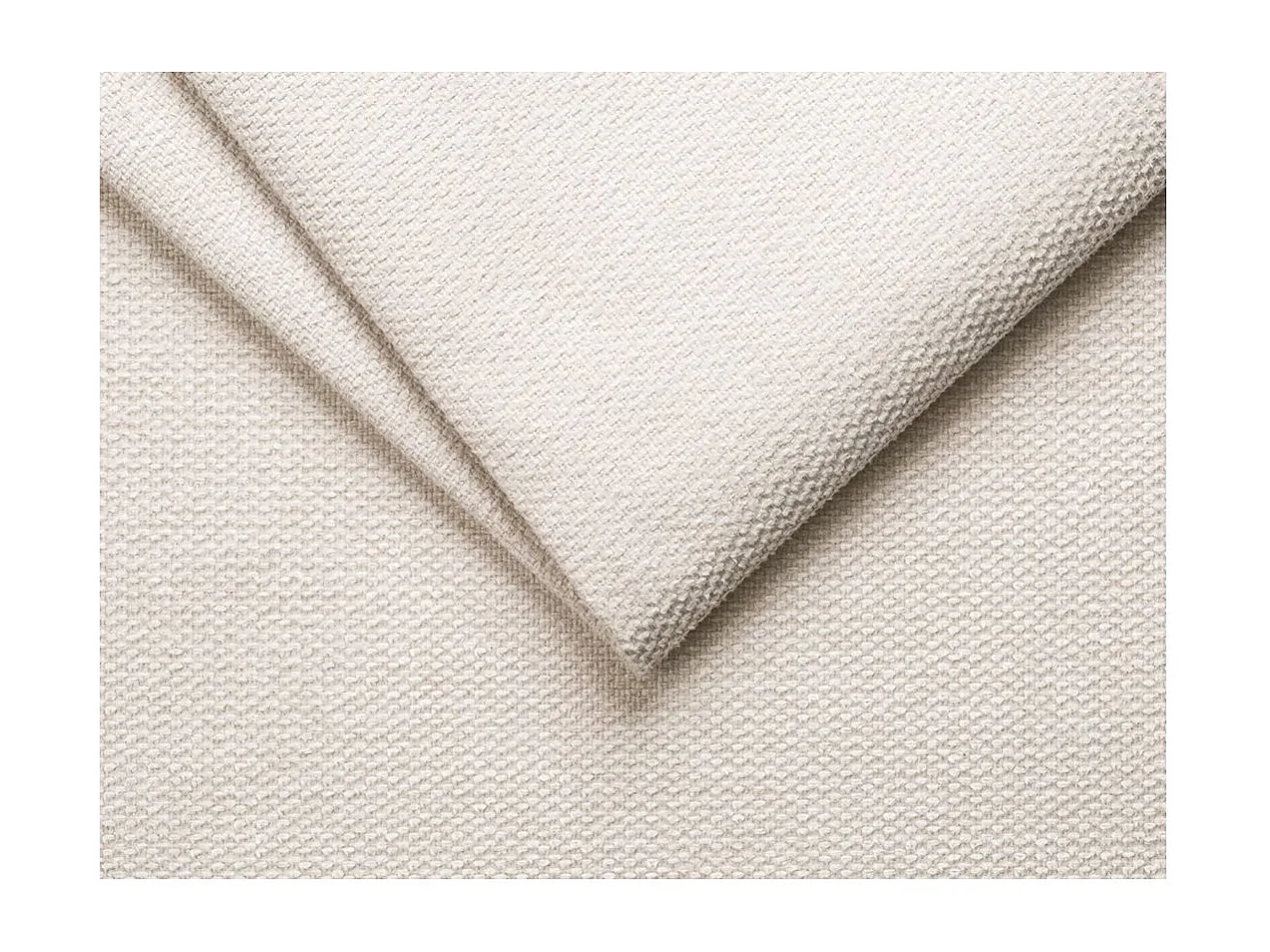 Canapé d'angle droit convertible 5 places en tissu texturé beige FABIO