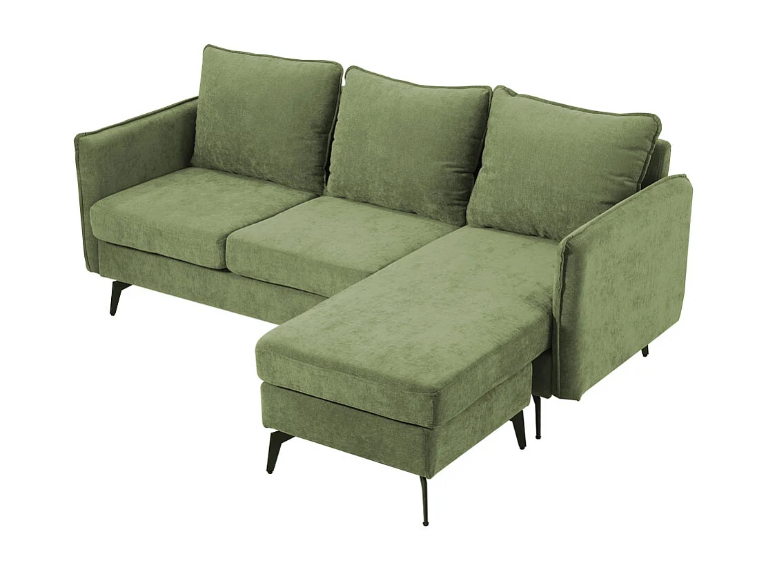 Green 3-Seater Corner Sofa with Reversible Chaise
