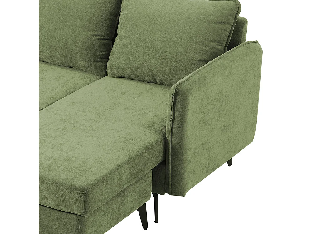 Green 3-Seater Corner Sofa with Reversible Chaise