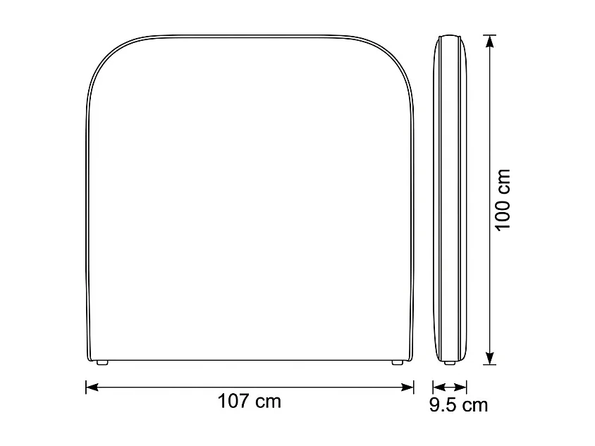 Gepolstertes Kopfteil rosa 90/105cm