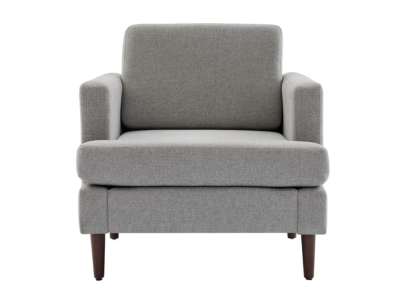 Mid-Century 1 Seater Sofa with Soft Cushion Seat & Back Support - Light Grey