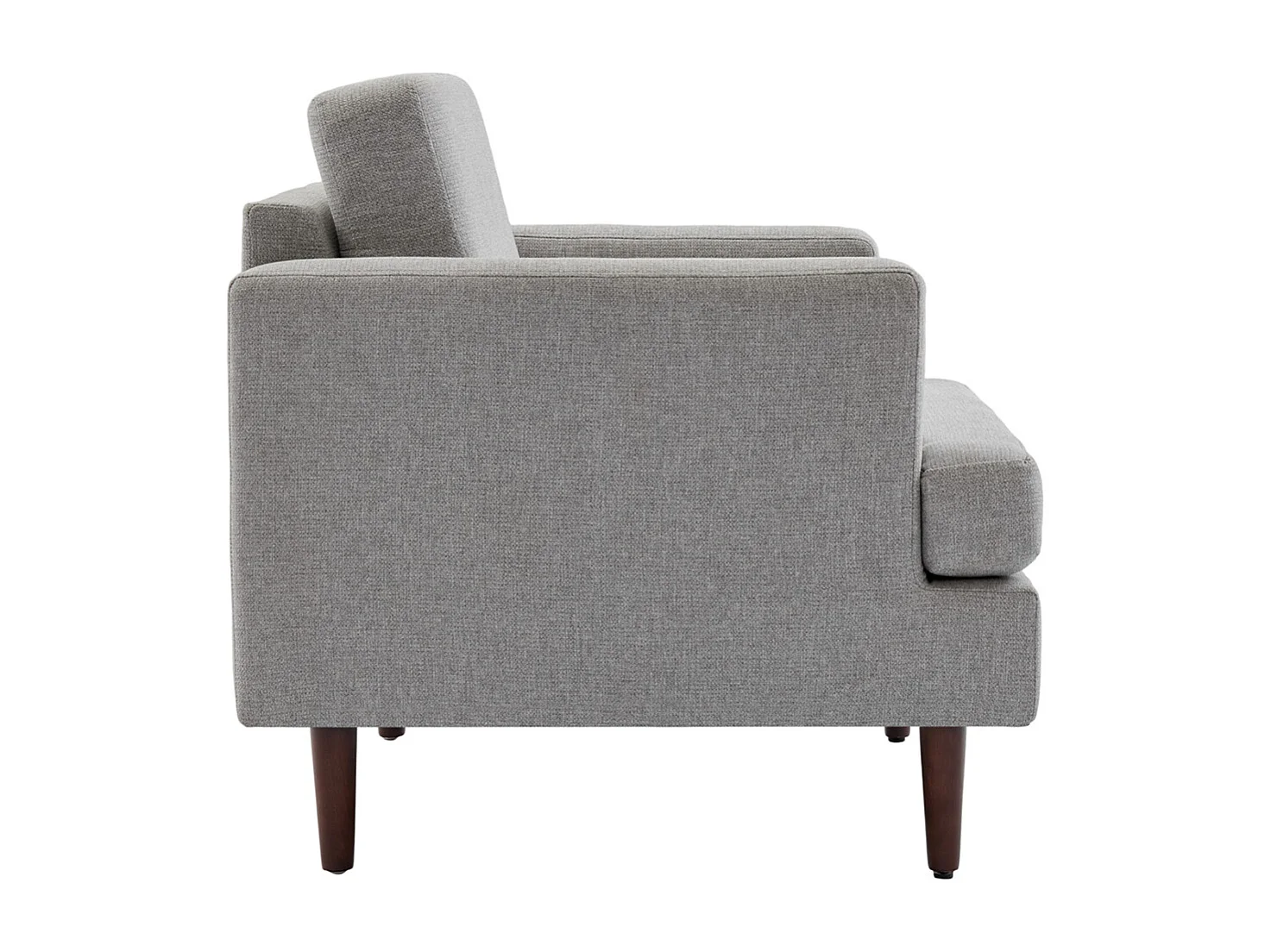 Mid-Century 1 Seater Sofa with Soft Cushion Seat & Back Support - Light Grey