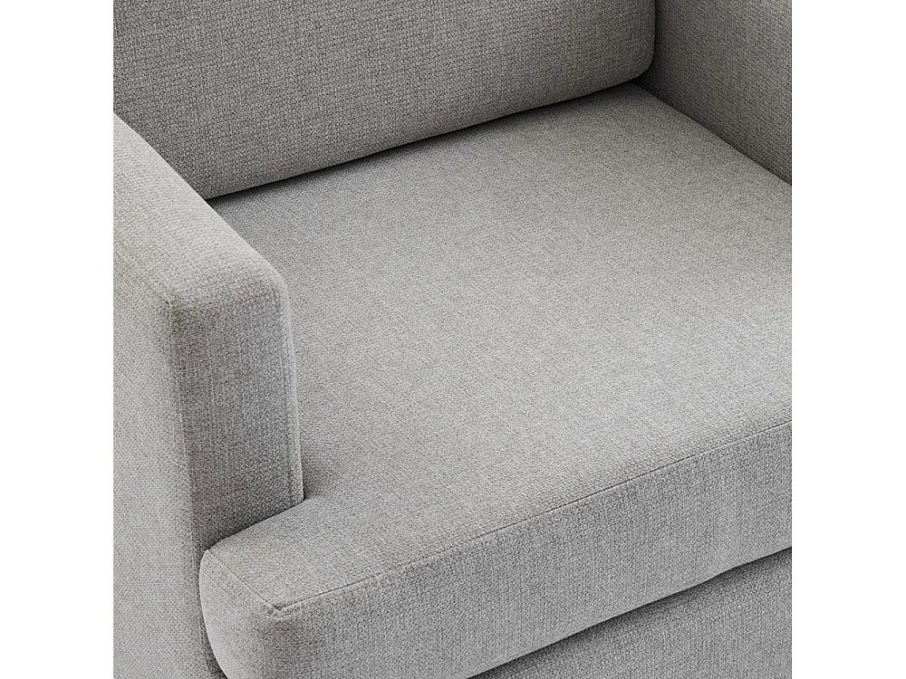 Mid-Century 1 Seater Sofa with Soft Cushion Seat & Back Support - Light Grey