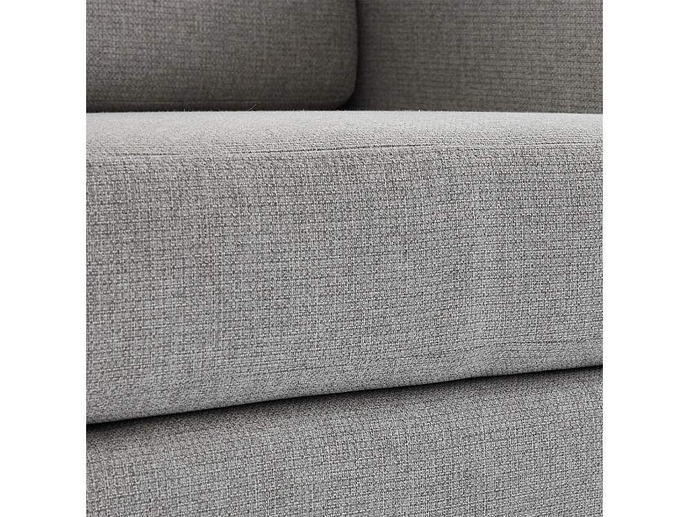 Mid-Century 1 Seater Sofa with Soft Cushion Seat & Back Support - Light Grey
