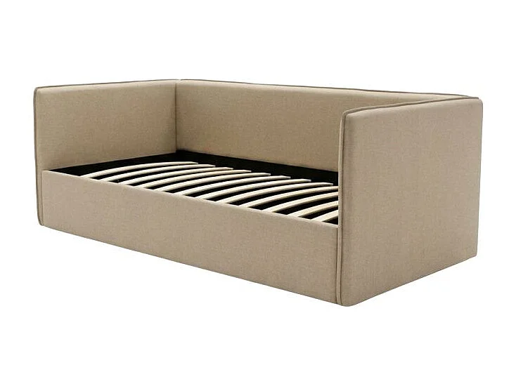 Lit tapissé avec rangement aggloméré marron 74x202x102cm