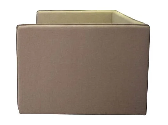 Lit tapissé avec rangement aggloméré marron 74x202x102cm