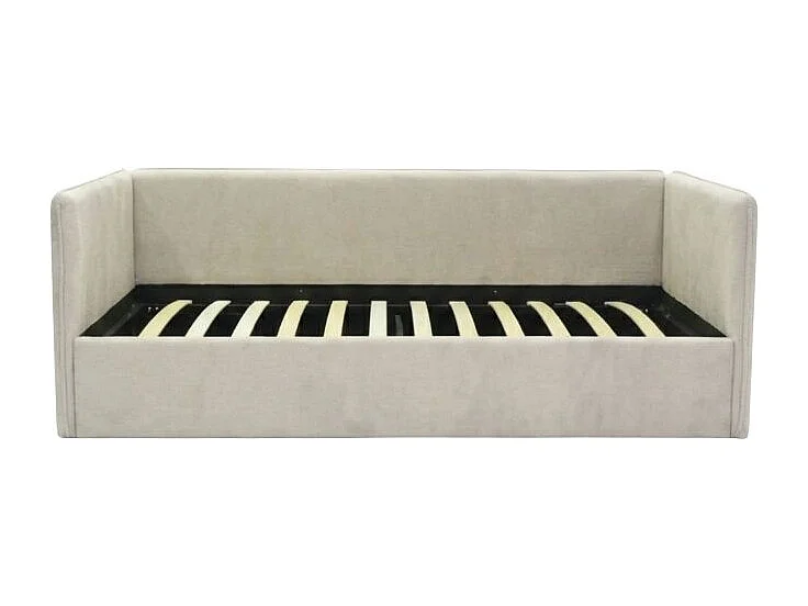 Lit tapissé avec rangement aggloméré marron 74x202x102cm