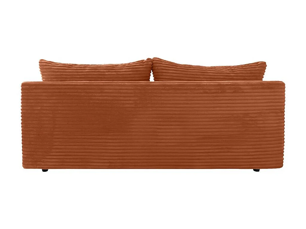 Canapé convertible 4 places en velours côtelé terracotta FABIO