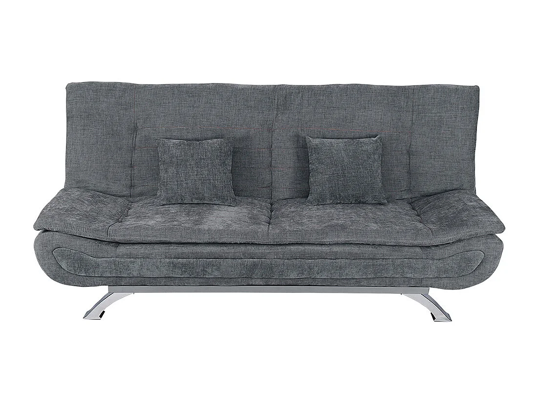 Grey Linen 2-Seater Convertible Sofa Bed with Cushions