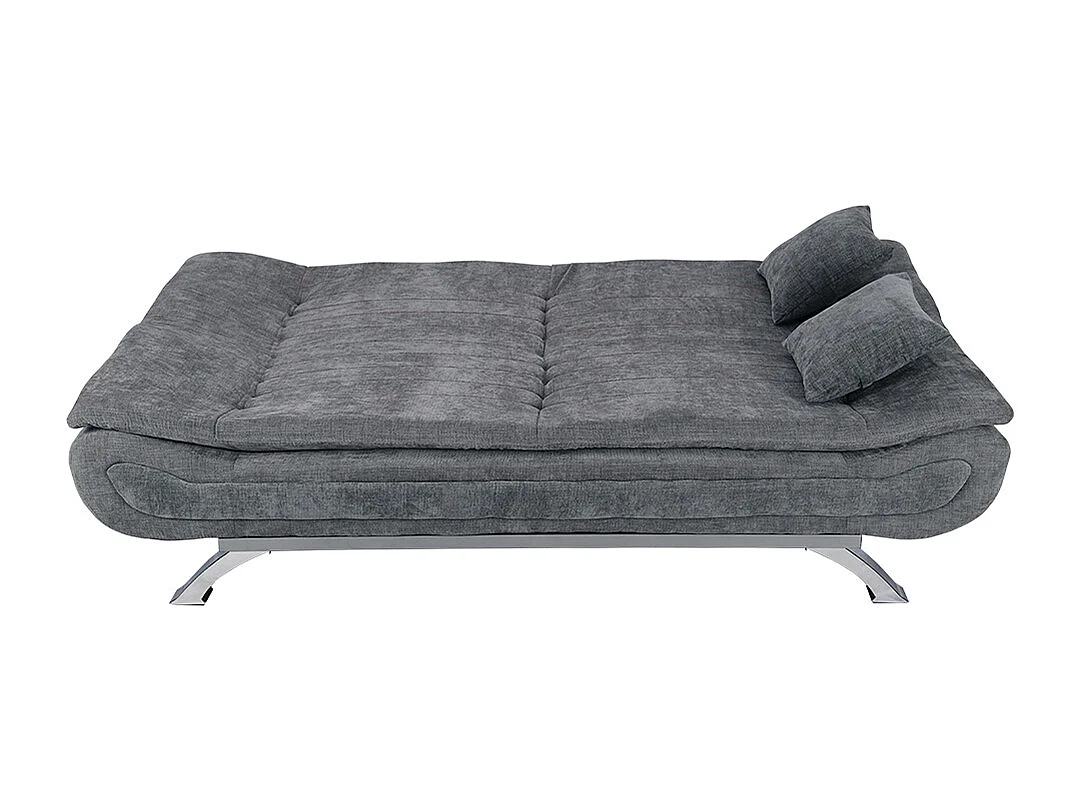 Grey Linen 2-Seater Convertible Sofa Bed with Cushions