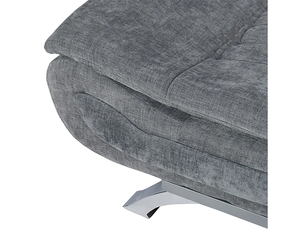 Grey Linen 2-Seater Convertible Sofa Bed with Cushions