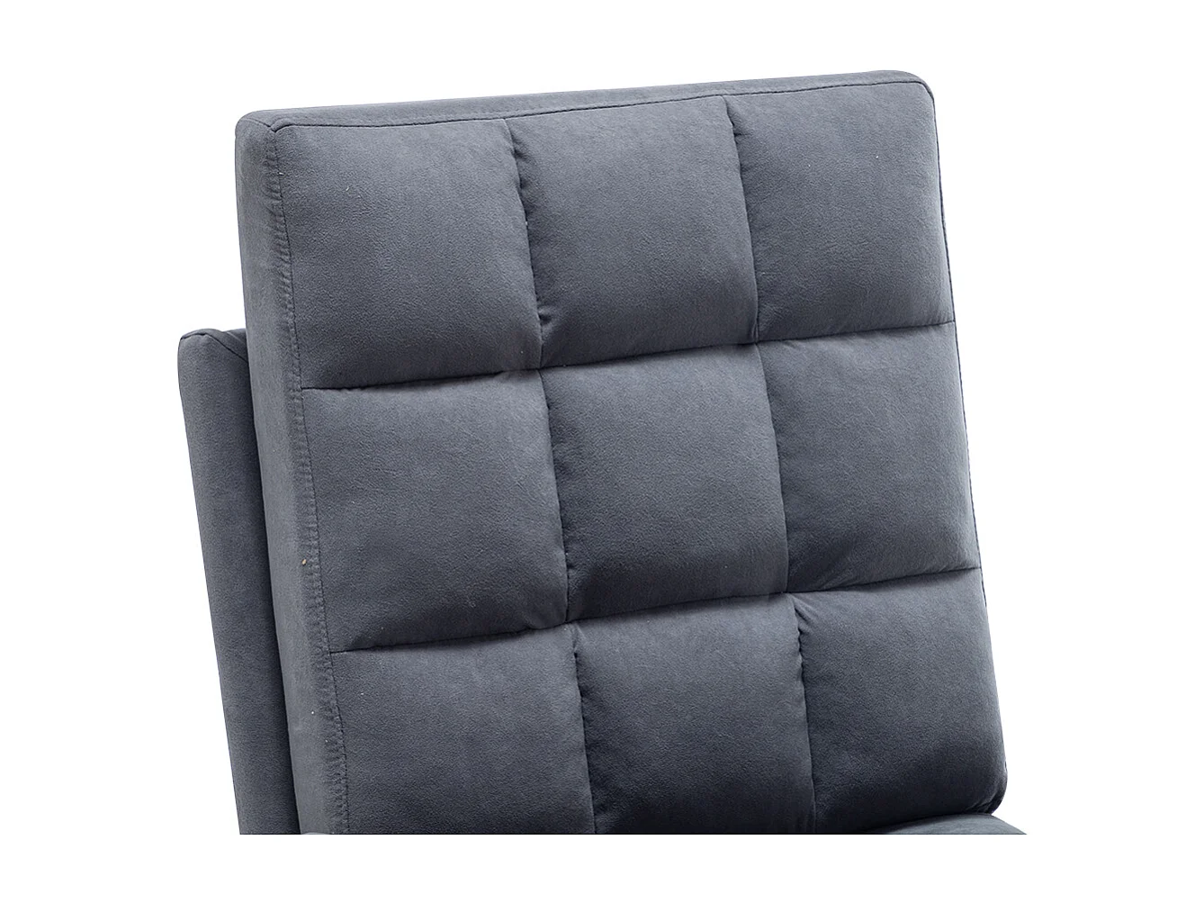 Frosted Velvet Leisure Recliner with Footstool - Grey