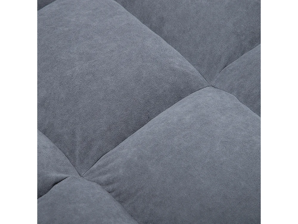 Frosted Velvet Leisure Recliner with Footstool - Grey