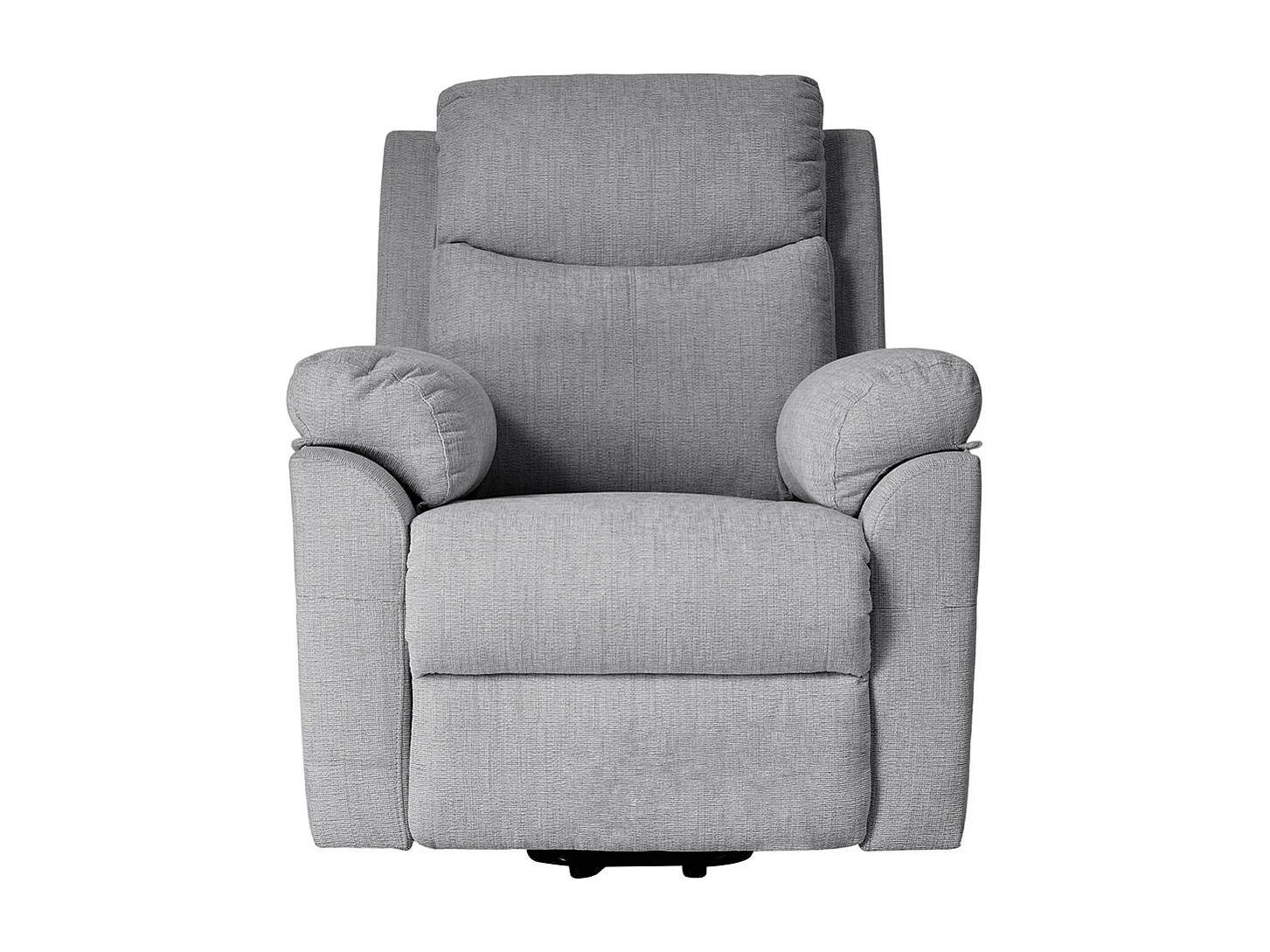 Chenille 1 Seater Reclining Sofa with Footrest - Grey