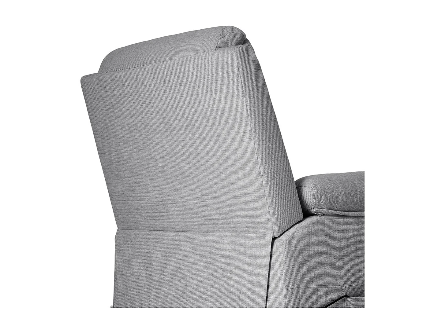 Chenille 1 Seater Reclining Sofa with Footrest - Grey