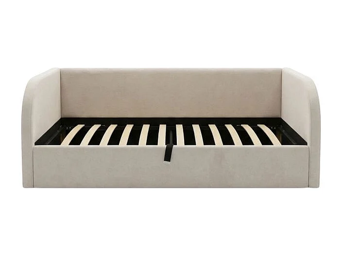 Lit rembourré avec rangement aggloméré beige 72x204x100cm