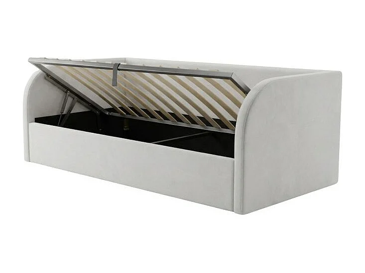 Lit rembourré avec rangement aggloméré beige 72x204x100cm