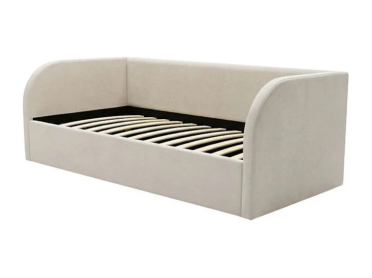 Lit rembourré avec rangement aggloméré beige 72x204x100cm