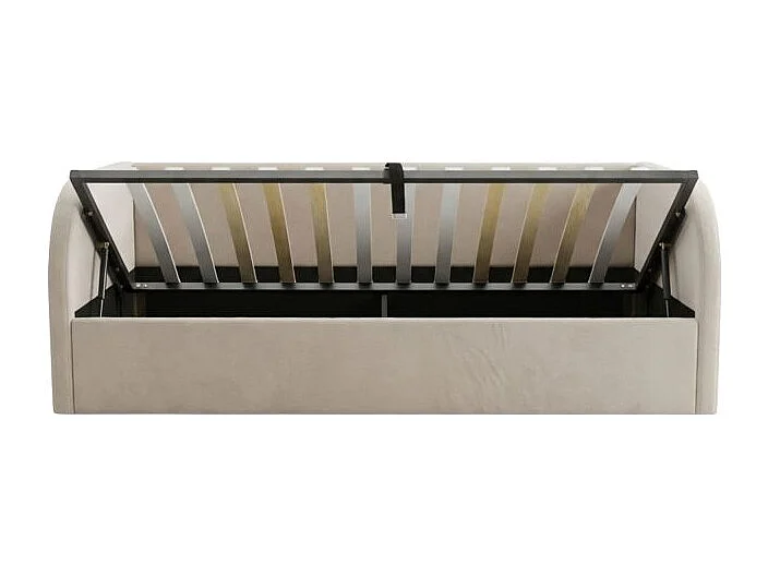 Lit rembourré avec rangement aggloméré beige 72x204x100cm