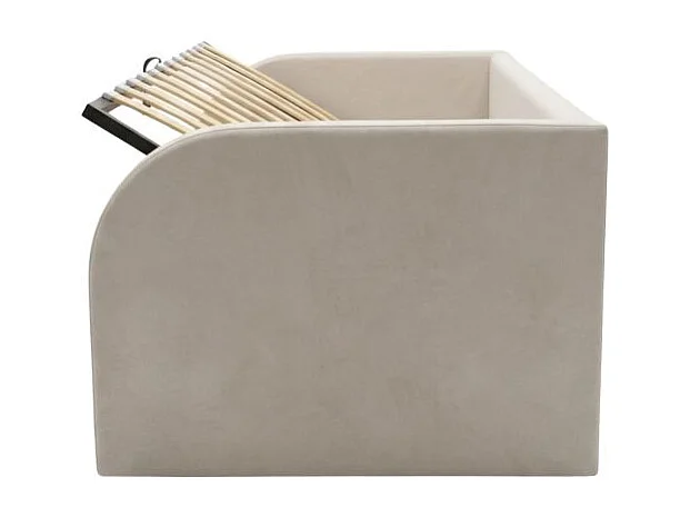 Lit rembourré avec rangement aggloméré beige 72x204x100cm