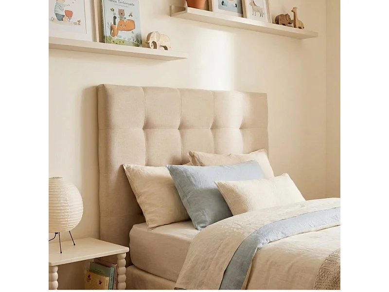 Gepolstertes Kopfteil beige 90/105cm