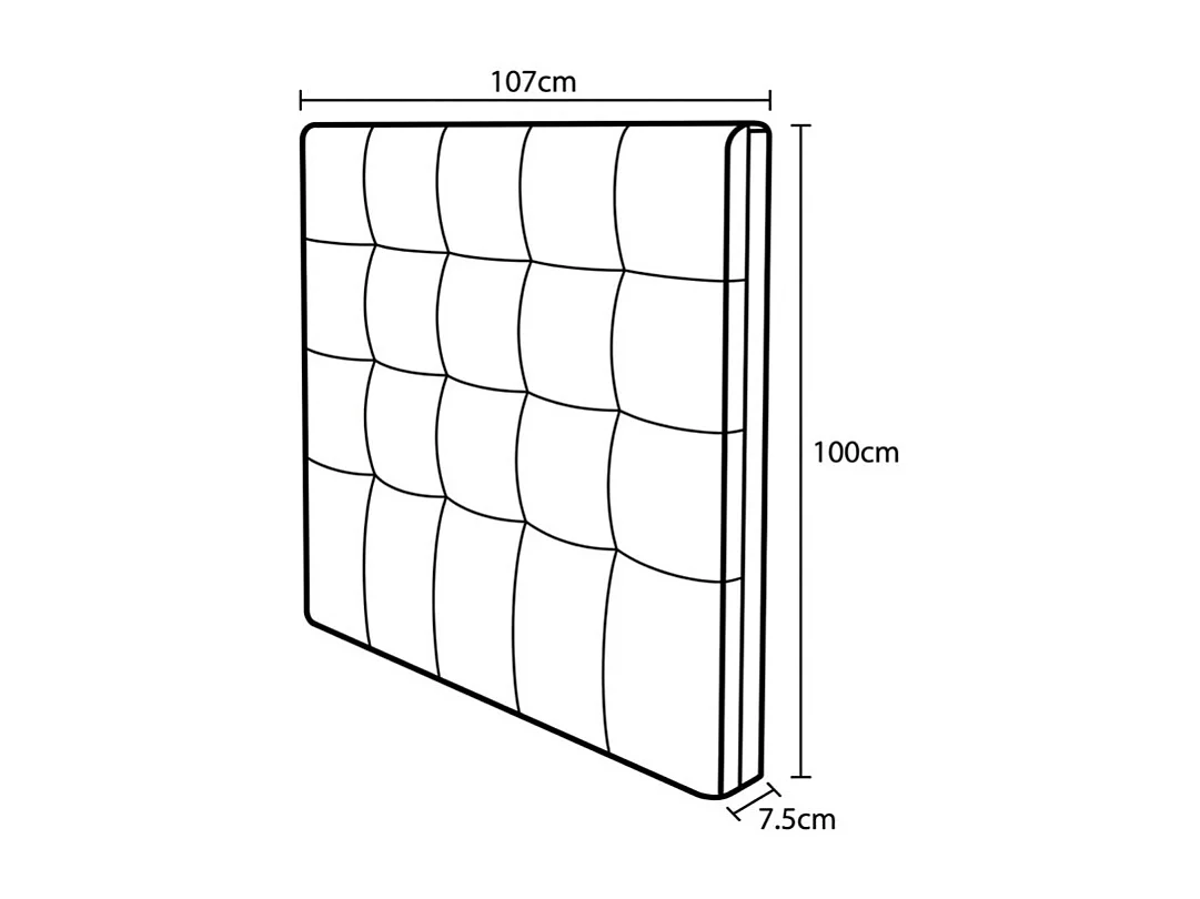 Gepolstertes Kopfteil beige 90/105cm