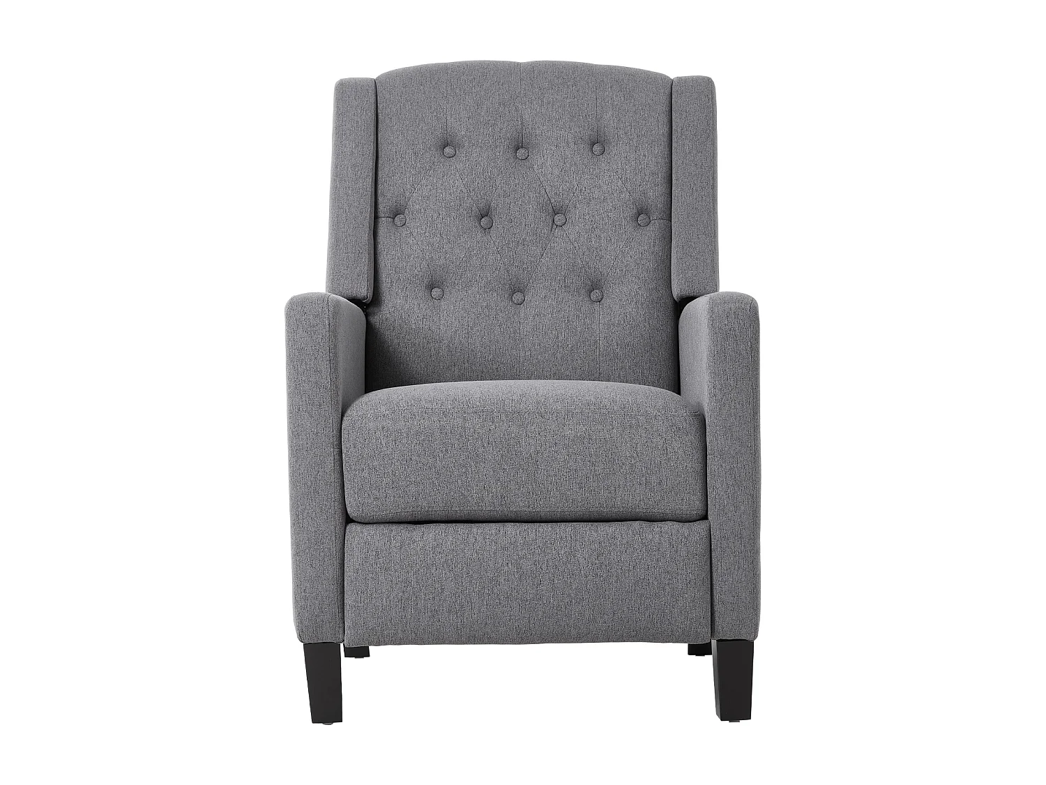 Grey Linen Button Tufted 140° Pushback Recliner Armchair with Footrest