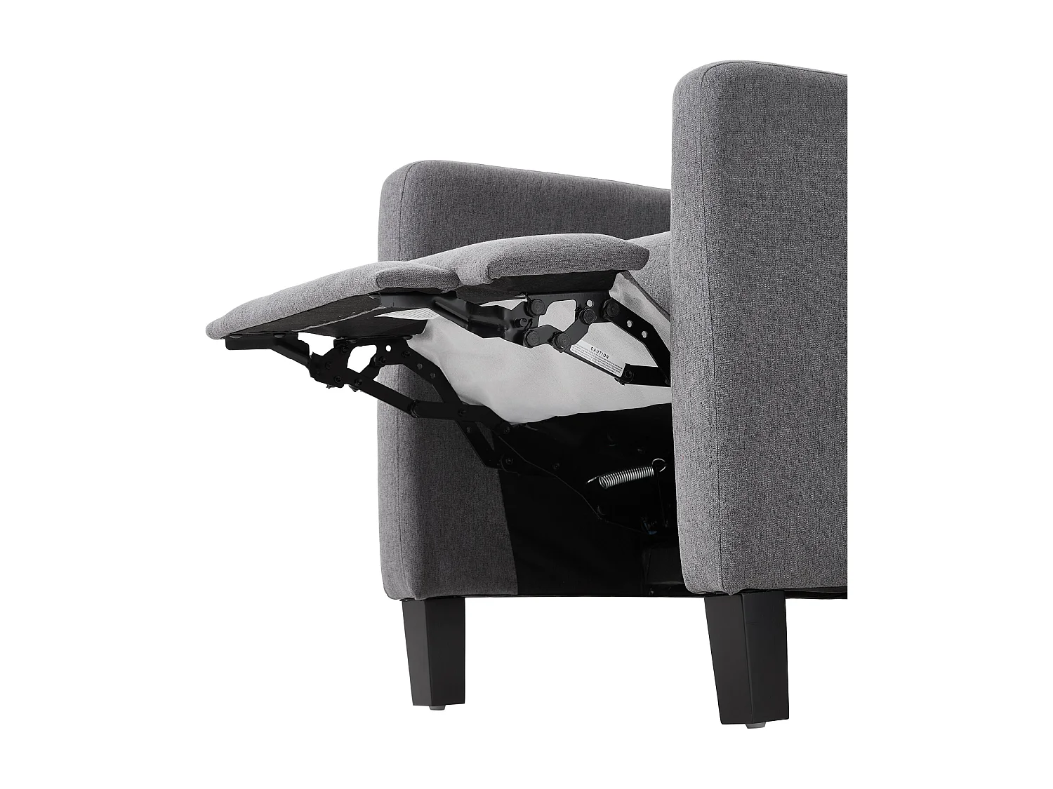 Grey Linen Button Tufted 140° Pushback Recliner Armchair with Footrest
