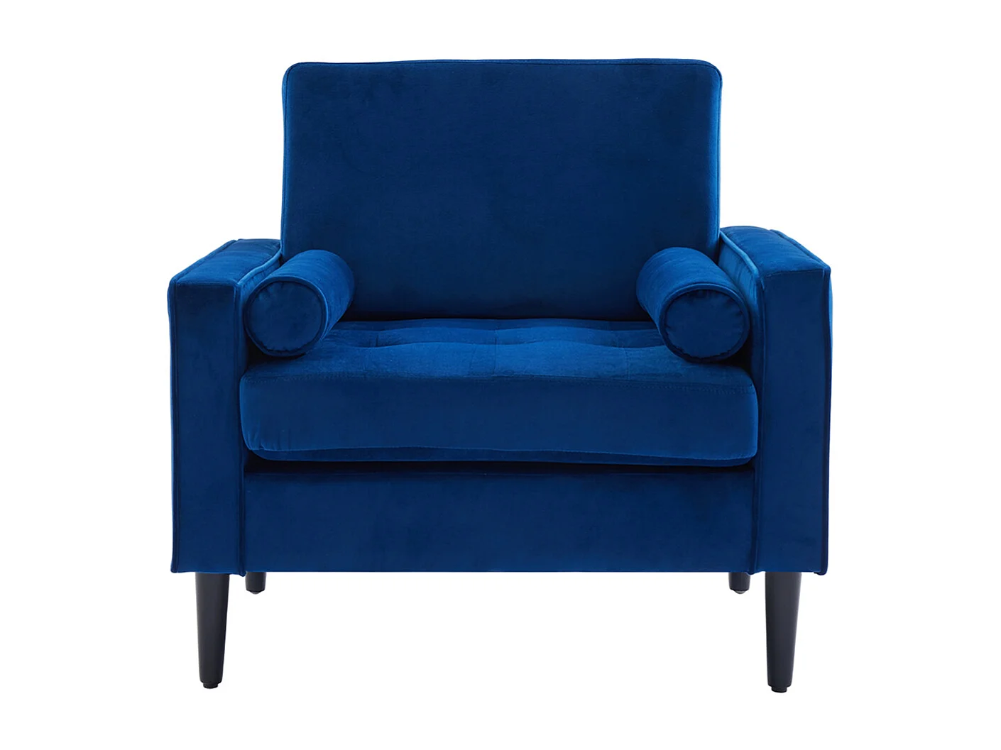 Mid-Century 1 Seater Armchair with Bolster Pillows - Blue